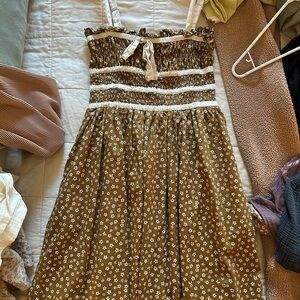 Brown Floral Women's Dress